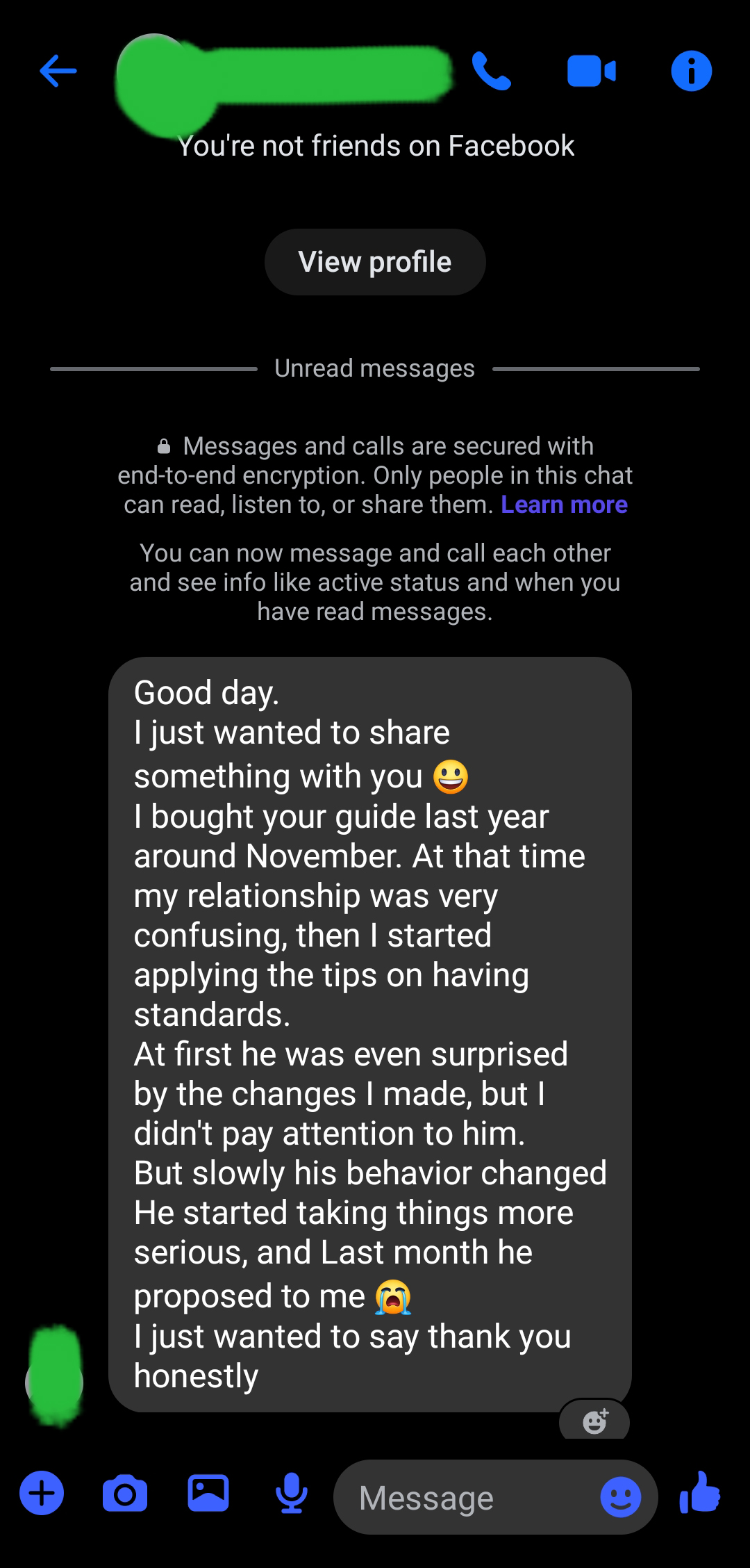 Customer testimonial